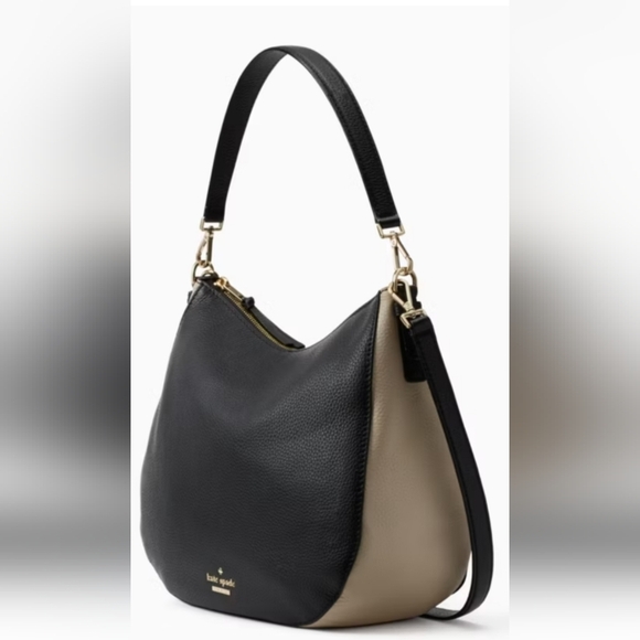 kate spade Handbags - Kate Spade Black and Cream Hobo Bag